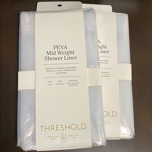 PEVA Clear Shower Liners Mid Weight by Threshold | Set of 2